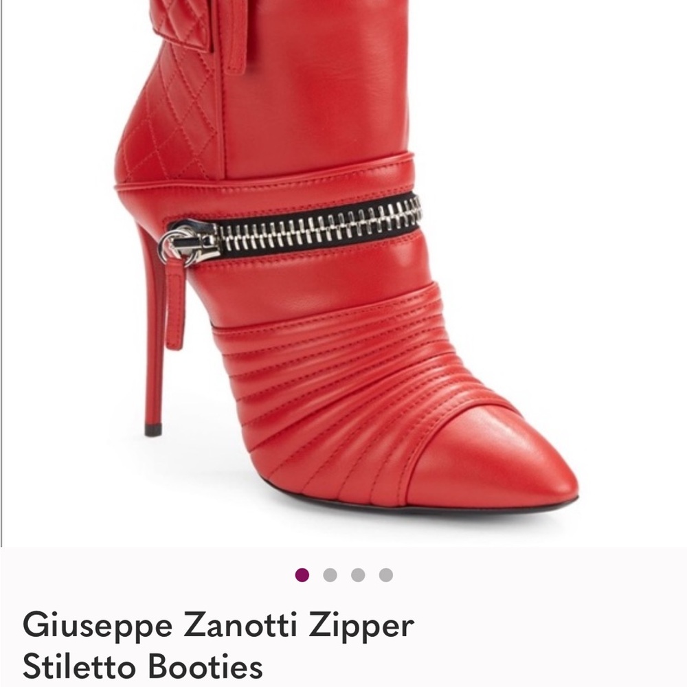 Giuseppe Zanotti Red Quilted Ankle Booties - Picture 2 of 11